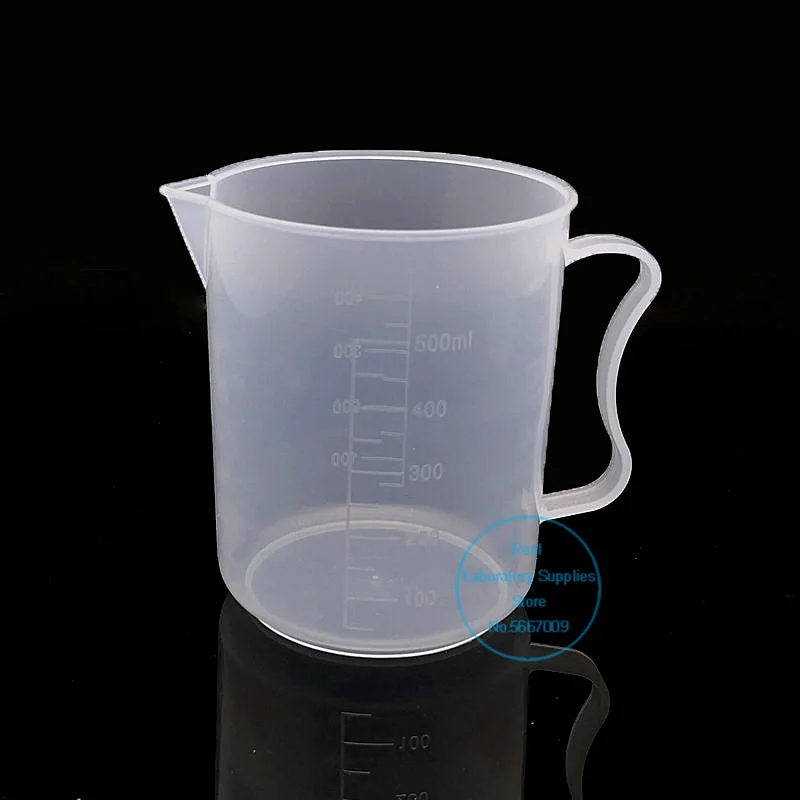 

1pcs Lab Transparent Thicken Graduated Lab Plastic Measuring Cup 250ml-5000ml PP Beaker with Handle