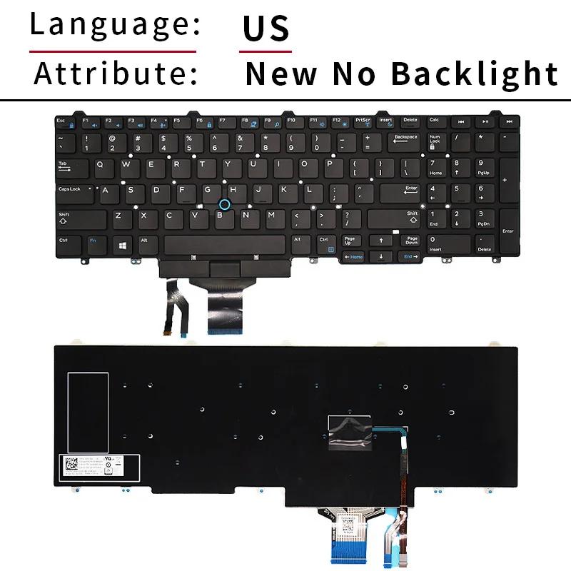 Teclado Russo e Americano para Dell Latitude Luz de Fundo para Dell Latitude E5550 E5570 E5580 E5590 E5591 P53f Precisão M3510 3520 7510 7710 7720 7520 - Imagem 5