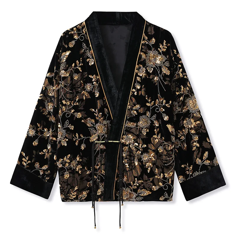 Chinese-Style Velvet Embroidered Jacket