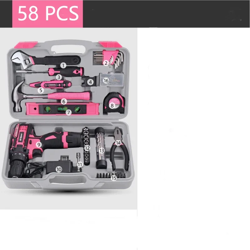 Багатофункціональний ящик для інструментів Апаратні ключі Різаки для дроту Рулетка Молоток Викрутка Електродриль Побутовий інструмент для ручного ремонту