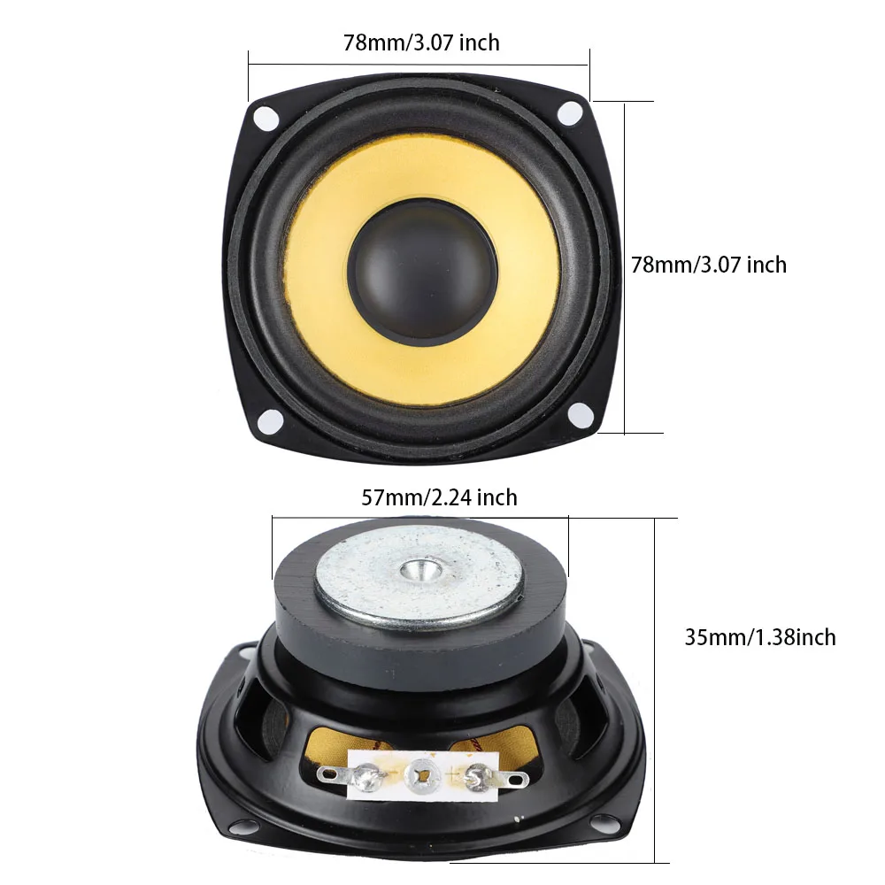 2Pcs 3 Inch Full Range Speaker 4 Ohm 10 W Multimedia Loudspeaker DIY Amplifier Bluetooth Speaker Home Sound Theater