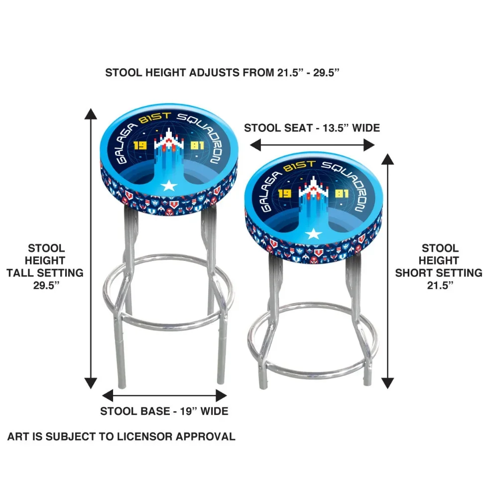 Arcade1up Galaga 81st Squadron Adjustable Stool With Leg, 60 OFF