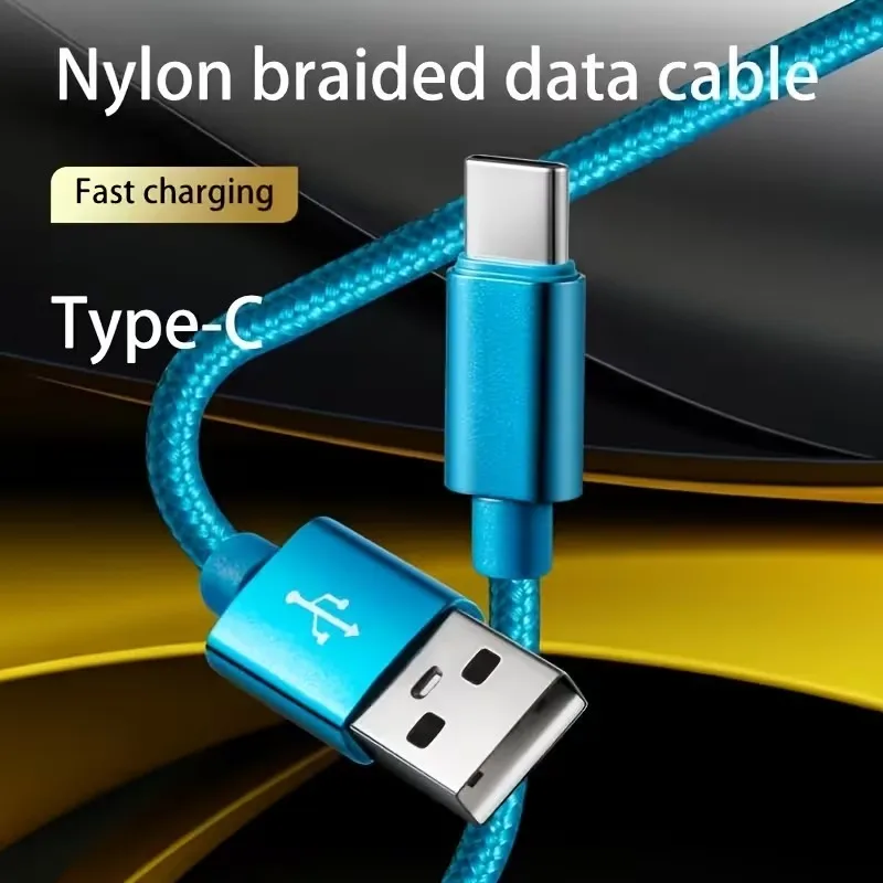 USB Type C Fast Charging Cable For Samsung Xiaomi Redmi POCO Honor Nylon Braided Quick Charge Cables For iPhone 15 16 17 Pro Max