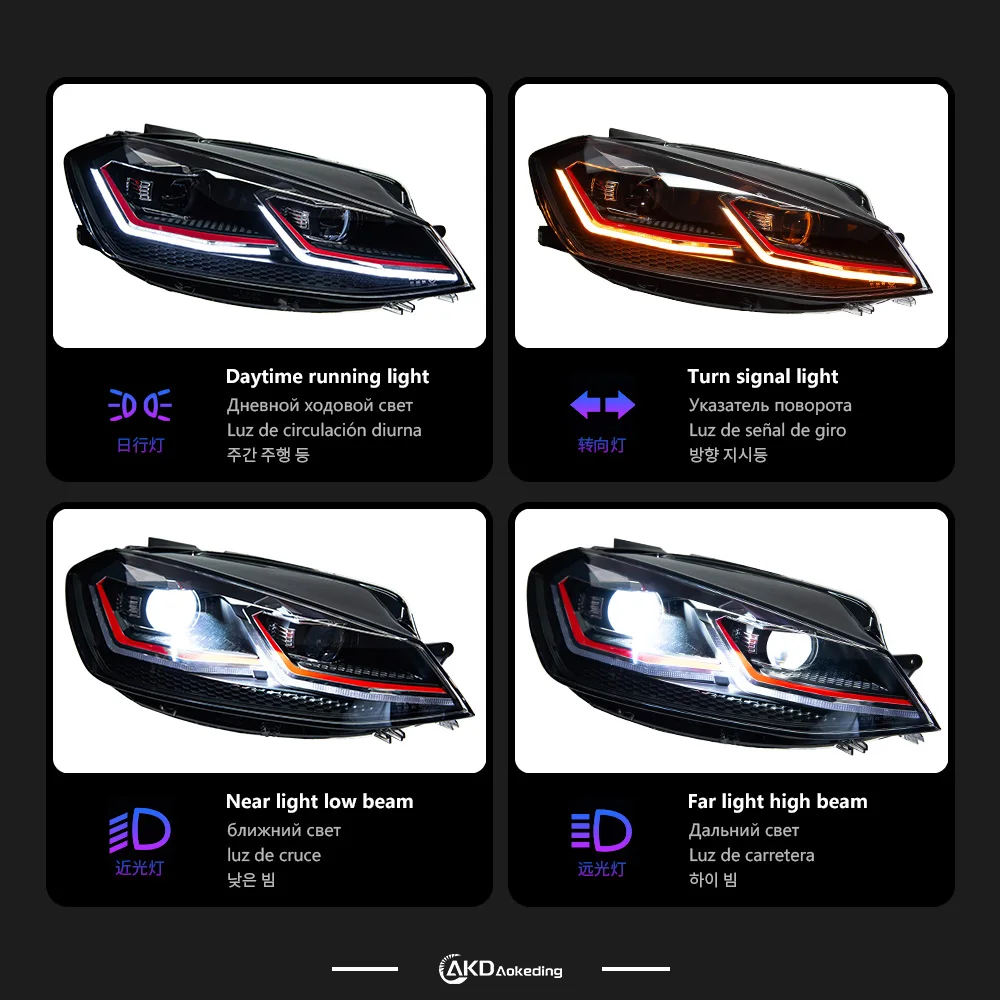 ヘッドライト VW ゴルフ 7.5 2018-2020 車 automobile автомобильные