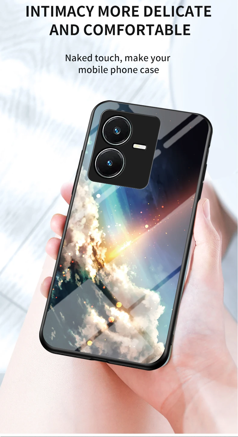 For Y22s Case ZROTEVE Starry Tempered Glass Cover For VIVO Y22 Y02s 2022 Y21 Y21s Y31 2021 Y31s Y33s Y35 Shockproof_voghion.com