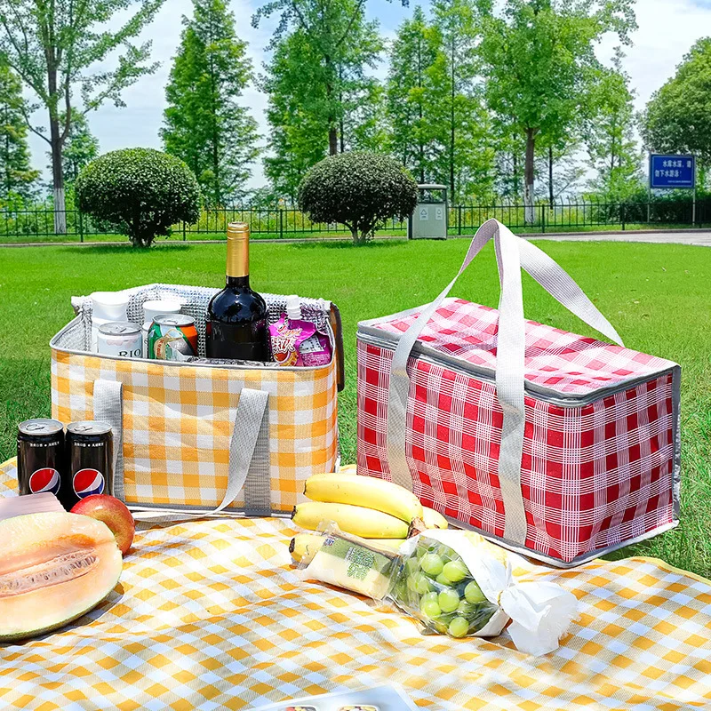 Insulated Bag Thermal Food Bag Picnic Thermal Insulated Bag for Food Beer Outdoor Thickened Aluminum Film Cooler Bags Camping Handbag Waterproof Lunch Box