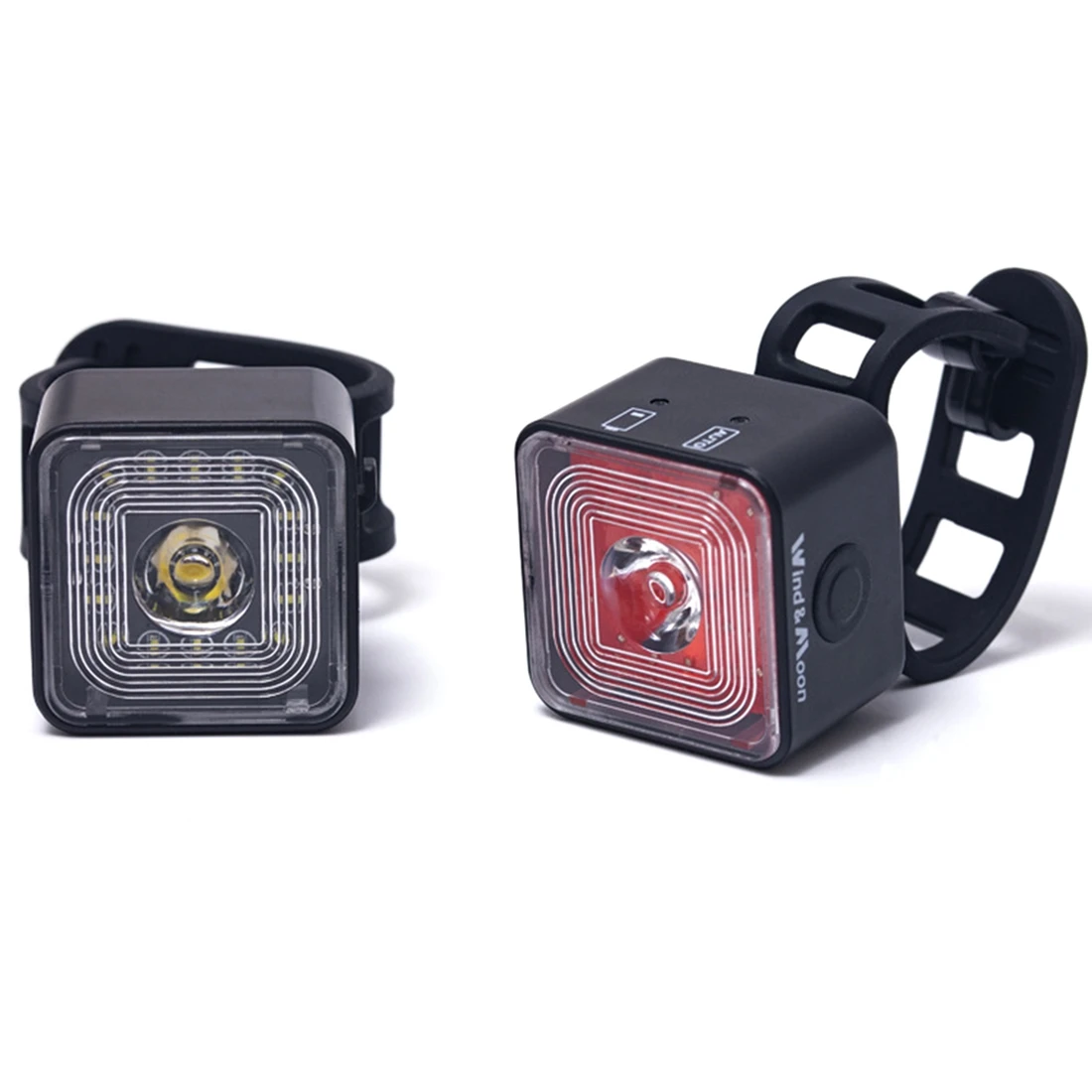 HOT WIND&MOON 120 Lumen IP66 Waterproof Light Sets Headlight and Tail Light Sets for 5 Gear Mode Brake Lamp WT06+WT06S