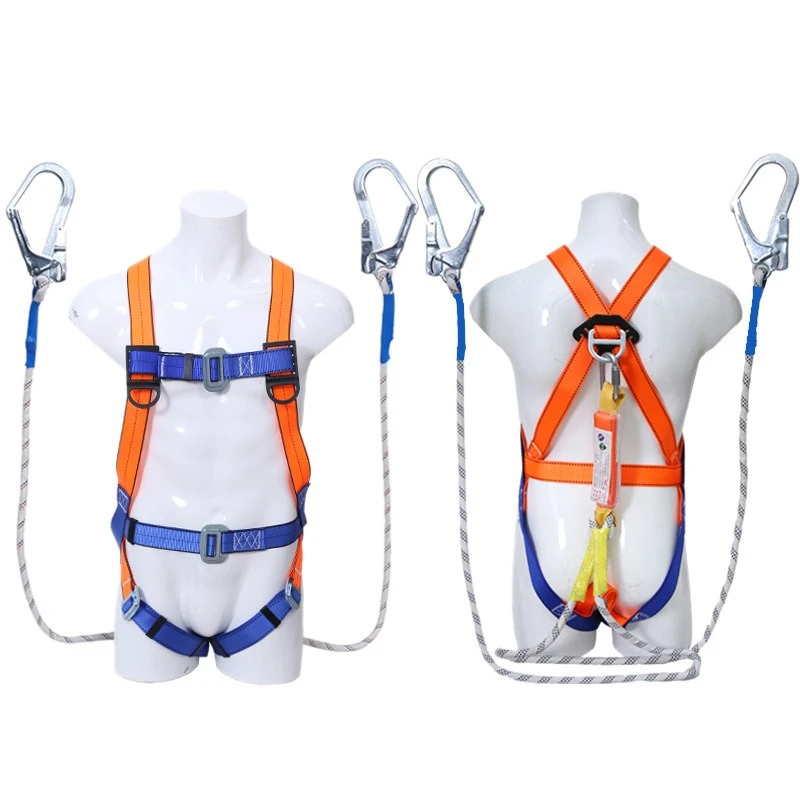 Durable Outdoor Safety Rope with Secure Locking Mechanism and Hook Connector for High Altitude Work - 2M