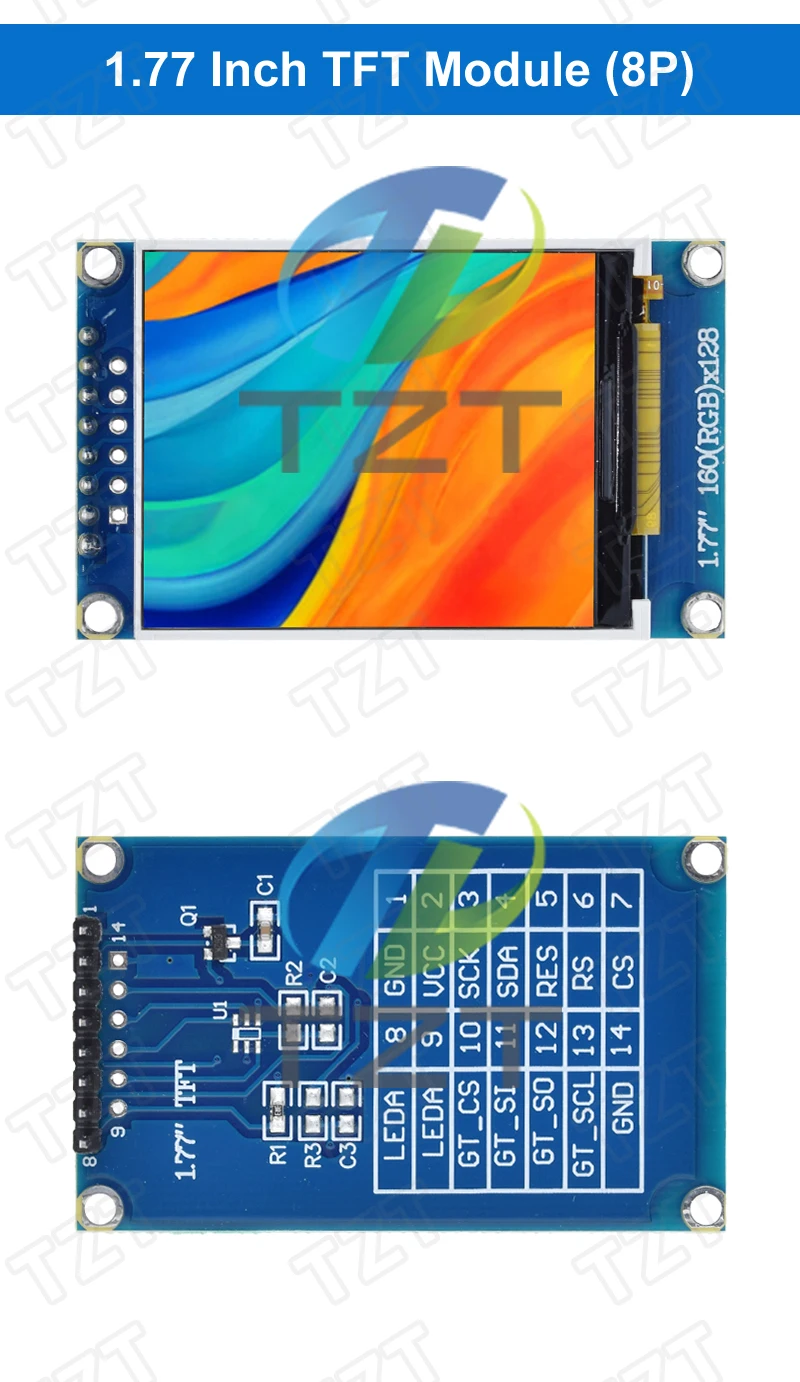 TFT-Display 0,96/1,3/1,44/1,8/2,0/2,4/2,8/3,2/3,5 Zoll TFT-Vollfarbbildschirm LCD-Modul ILI9341 Treiberschnittstelle SPI für Arduino – Detail 12