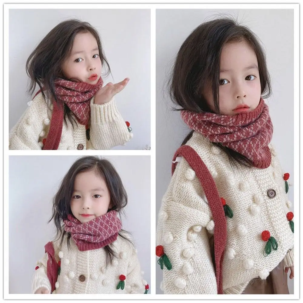 Bib Baby Thermal Neck Warmer Windproof Coldproof Thickened Boys Girls Knitted Scarf Neckerchief Snap Fastener