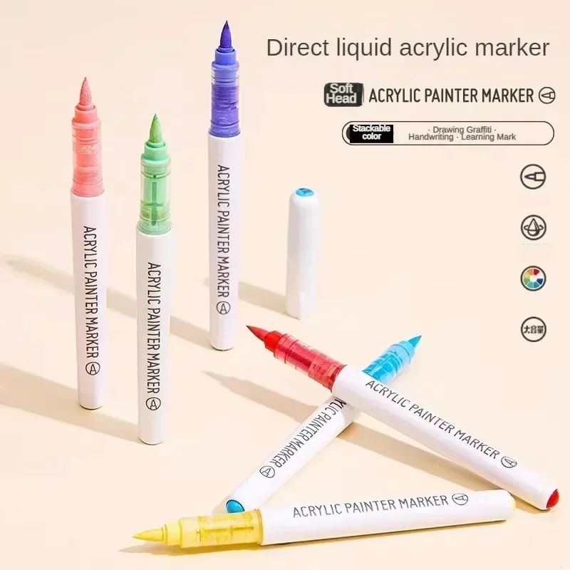 126/9 Color Direct Liquid Acrylic Paint Art Marker Pen DIY Painting Drawing for Christmas Stone Mug Glass Fabric Art Supplies 3