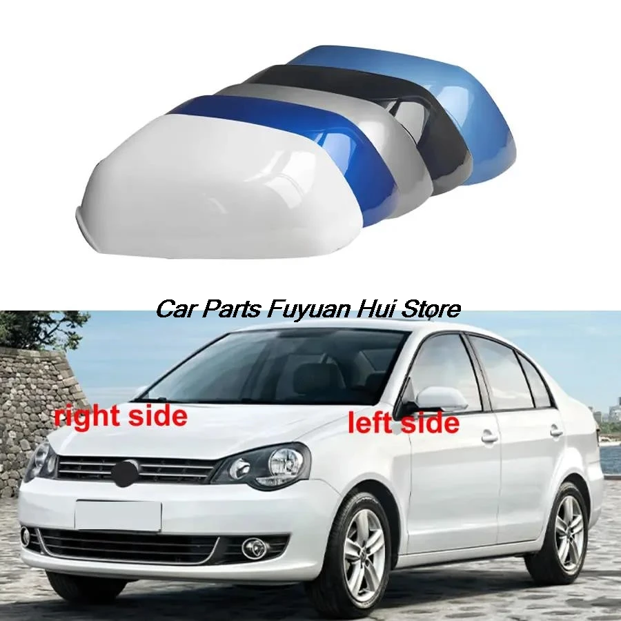 

For Volkswagen VW Polo 2006- 2010 Car Outside Reverse Mirror Cover Cap Wing Door Side Mirrors Housing Shell Color Painted 1pcs