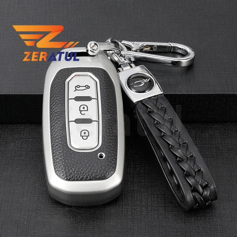 3 Buttons TPU Leather Car Remote Key Case Cover for Ford Territory EV