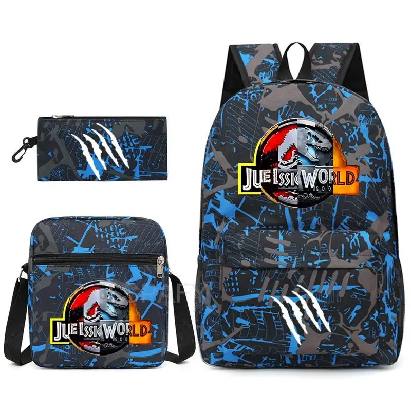 Jurassic World Park-bolsas de libros escolares para niños y niñas, mochila de lona para hombre y mujer, bolsa para ordenador portátil, novedad