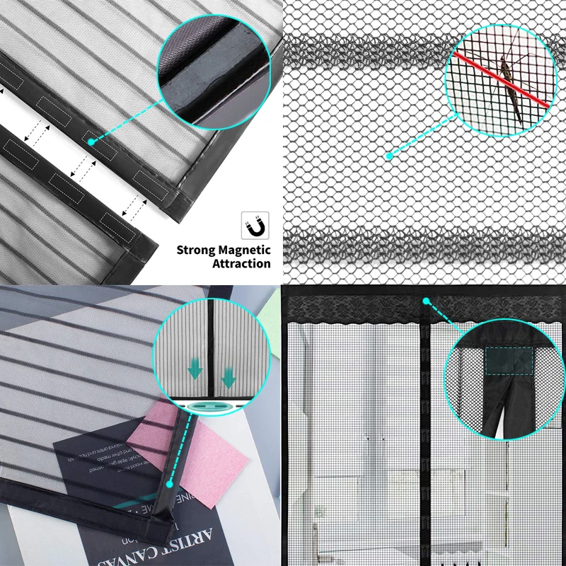 Anti-mosquito Nets For Doors Strong Magnetic Door Curtain magnetic screen door curtain anti mosquito door curtain mosquito net curtain magnetic door curtain Insect-Proof Automatic Closing Invisible Large-Size Mosquito Gauze