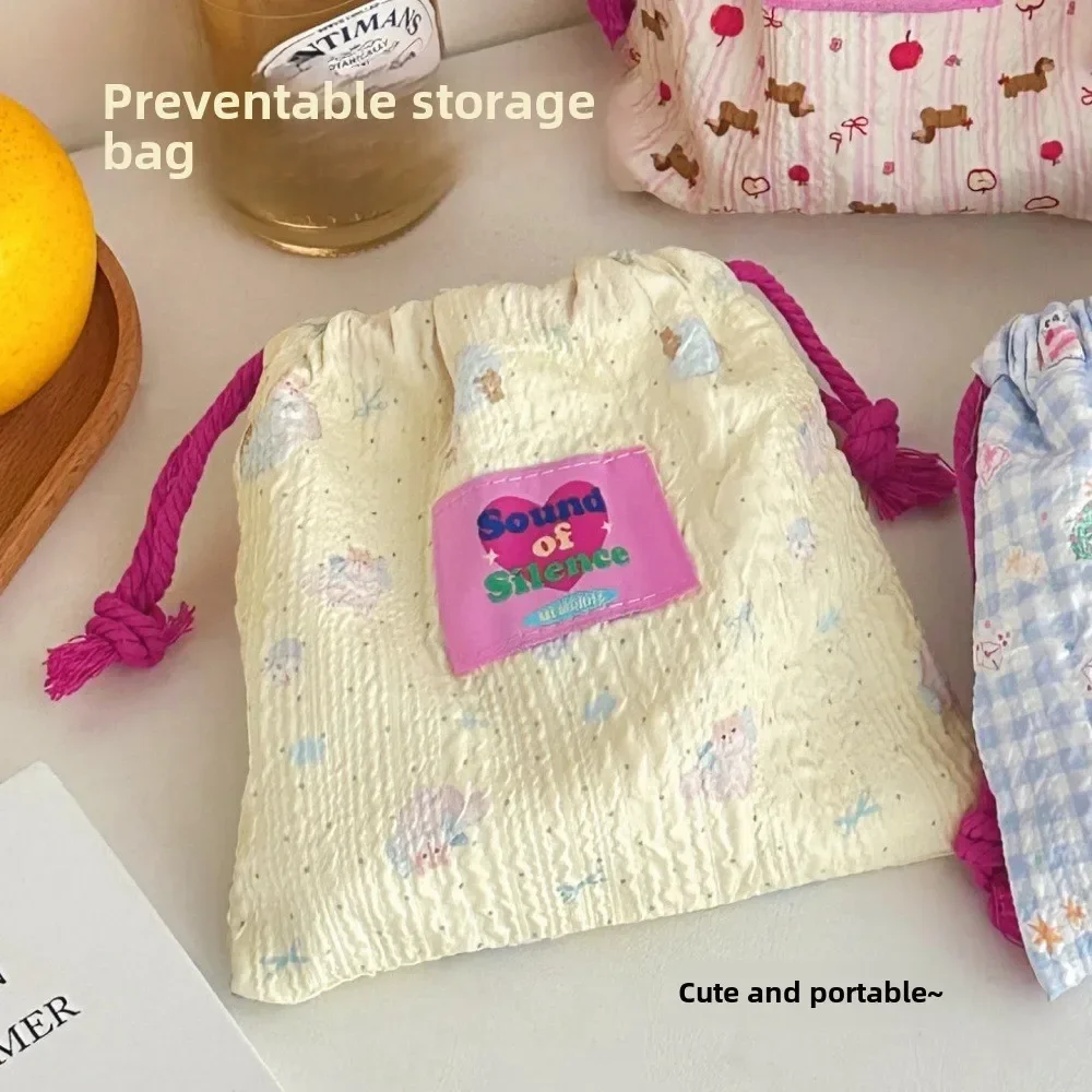Hot Cute Cartoon Drawstring Foam Storage Bag Portable Ashionable for Going Out Miscellaneous Items Makeup Hand-held Bags