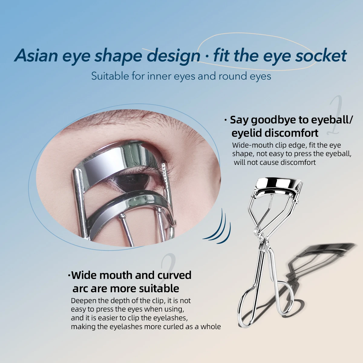 Eyelash Curler 1Pcs Silver Portable Long Lasting Natural Curling Not Hurt Eyelashes Folding Beauty Tool