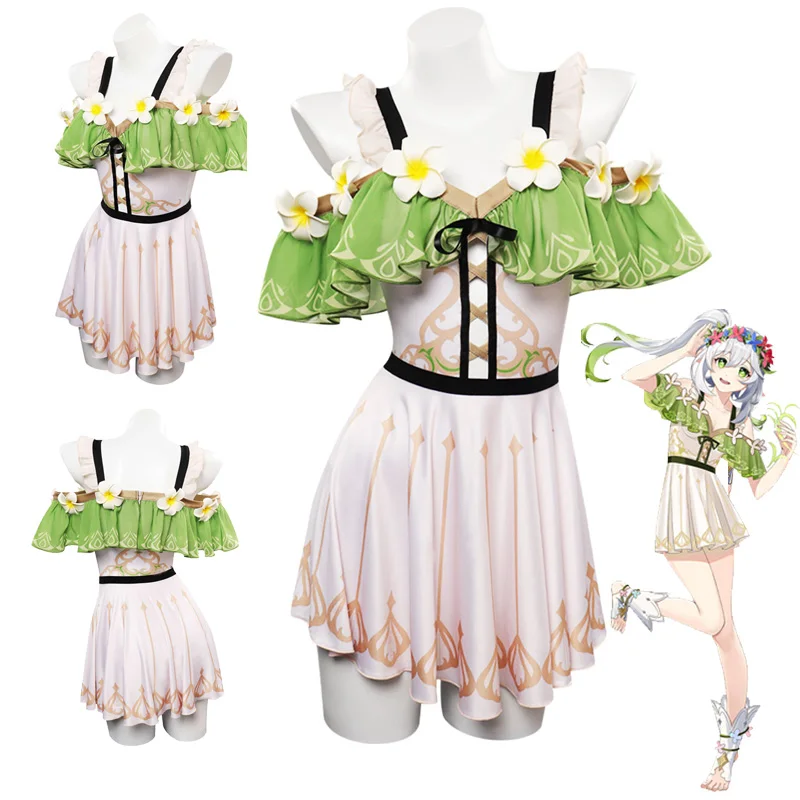 

Nahida Cosplay Women Costume Game Genshin Impact Role Play Swimsuit Outfits Girl Summer Dress Halloween Carnival Party Suits