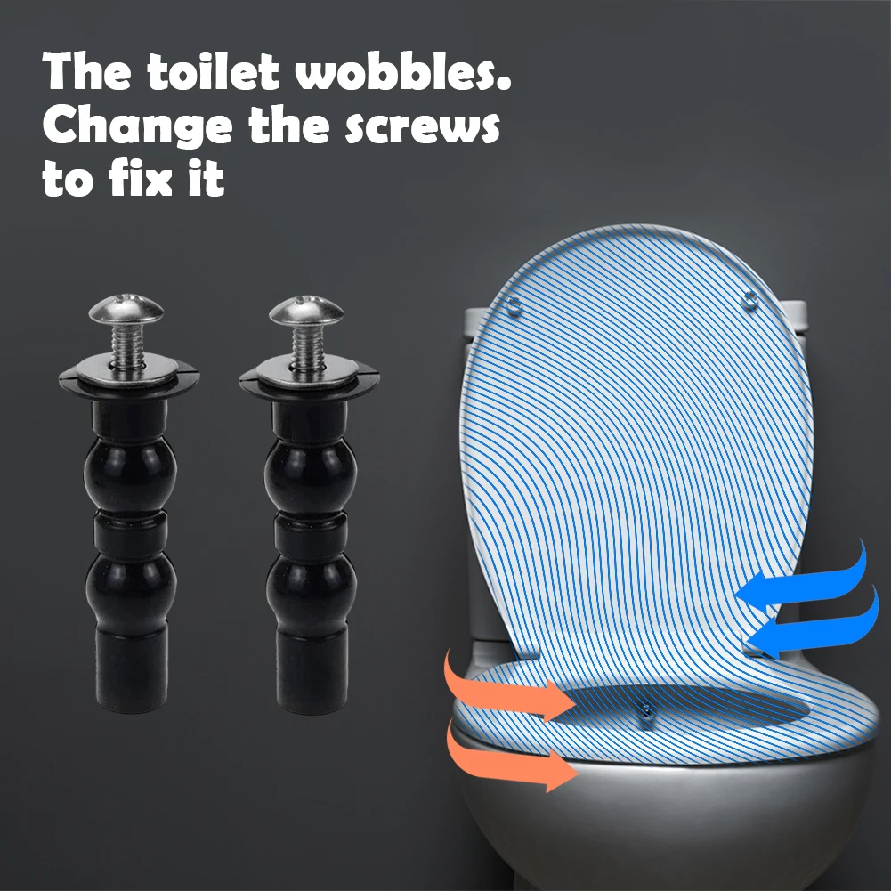 Toilet Hinge Replacement Toilet Seat Accessories 2pcs Expanding Rubber Household Top Mount Toilet Seat Bolts Bathroom Hardware Replacement Hinges Nuts Screw