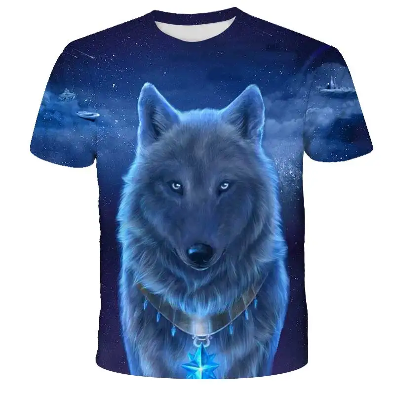 black long sleeve shirt Wolf T-Shirt Cartoon Casual Baby Kids Boys Girls Children Short Sleeve Summer Children Clothing Animal Wolf 3D Printing T-shirt cute shirts