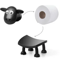 Cute Black Sheep Bathroom Roll Paper Rack High Quality Paper Towel Storage Cartoon Sheep Paper Rack Family Decorative Ornaments 2