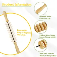 Wooden Massage Roller Tool Set, Lymphatic Drainage Massager Maderoterapia Kit, Manual Massage Tool for Body Massage Gua Sha Set 2