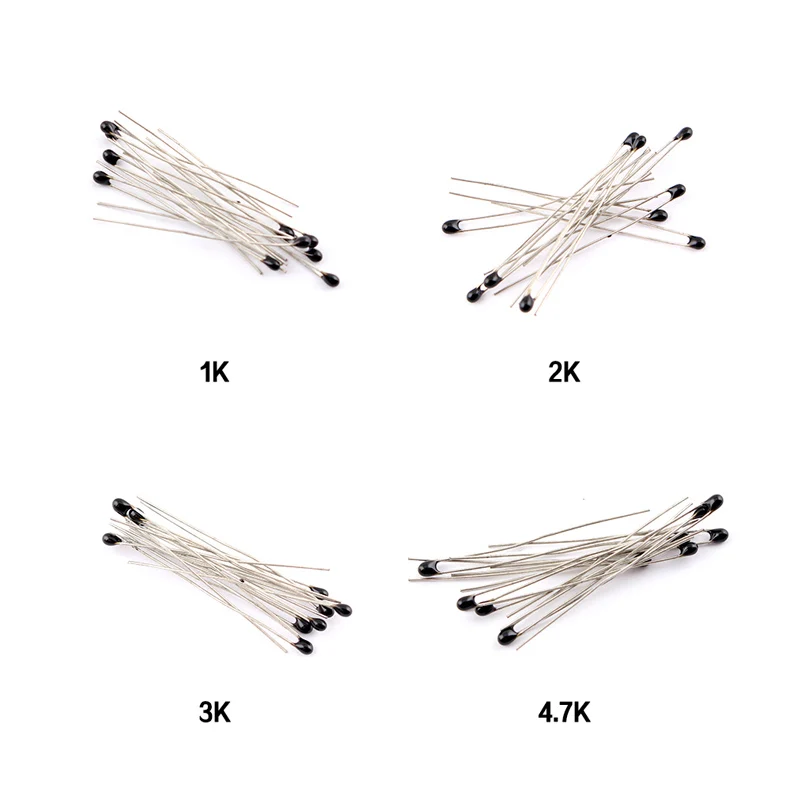 Kit de résistance thermique pour thermistance NTC, 100 pièces/lot, 10 valeurs résistance electronique, 1K 2K 3K NTC-MF52AT K 5K 10K 20K 47K 50K 4.7K 100 3950B composants électronique