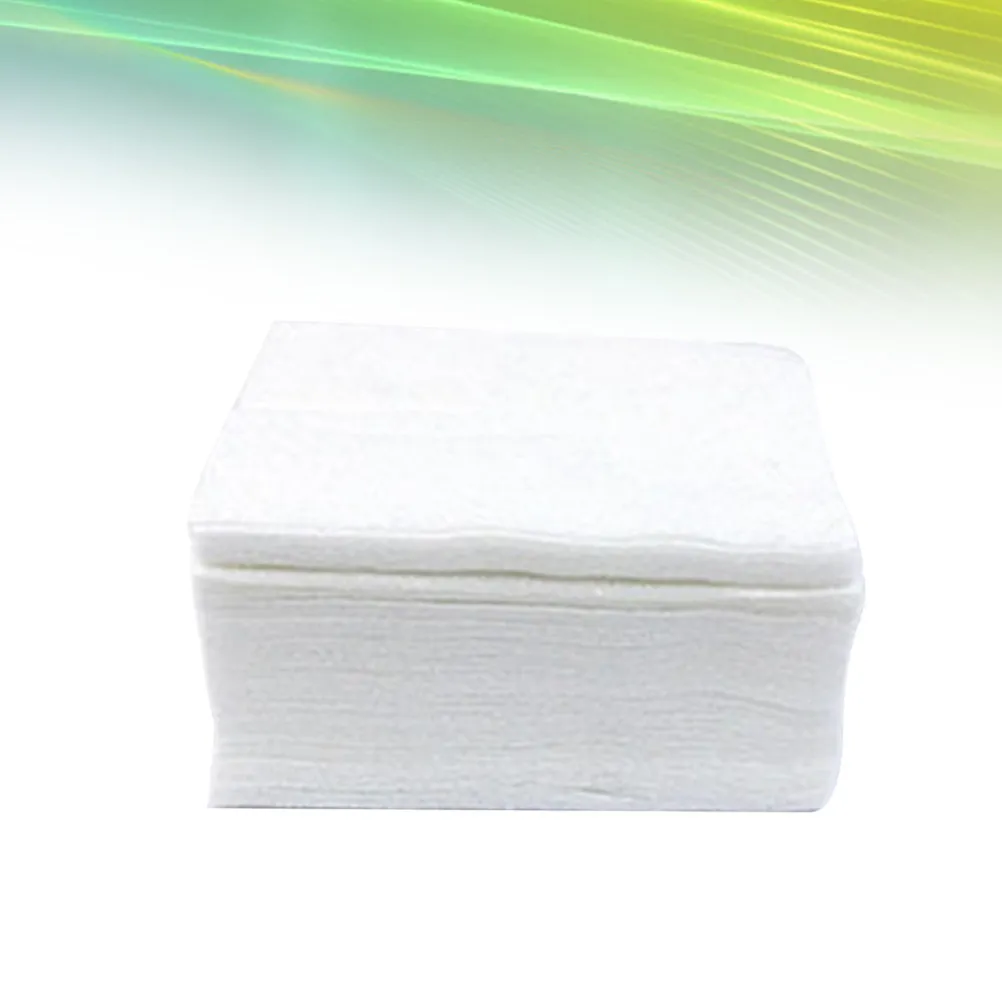 100Pcs 면 얇은 패드 플라스틱 상자 천연 메이크업 리무버 패드 단일 레이어 6x7cm 다기능 매니큐어 리무버