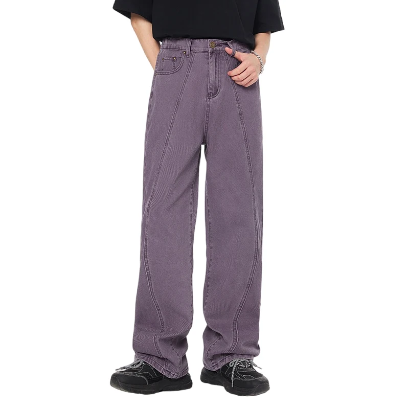 

Men's Trousers High Street American Hip Hop Straight Jeans Classic Retro Versatile Trendy Couple's Same Style Men's Jeans