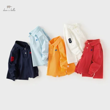 Dave Bella Ragazzi Ragazze Abbigliamento Bavero in cotone Manica lunga Versione primavera autunno Tinta unita Polo moda per bambini DB 3243929 1