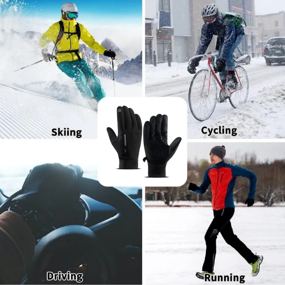 Winter Gloves Waterproof Thermal Sport Glove for Men Women for Running Cycling Driving Ski Hiking Warm Glove for Work 5