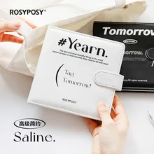 

Simplicity Fresh Literary Square Magnetic Buckle Notebook Advanced Text Typography with PU Cover Notebooks Student Journal Book