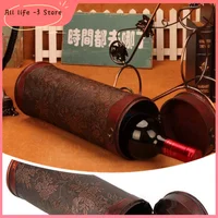 Wine Storage Box Portable European Retro Vintage Round Wood Single Red Wine Storage Case for Business Gifts 1