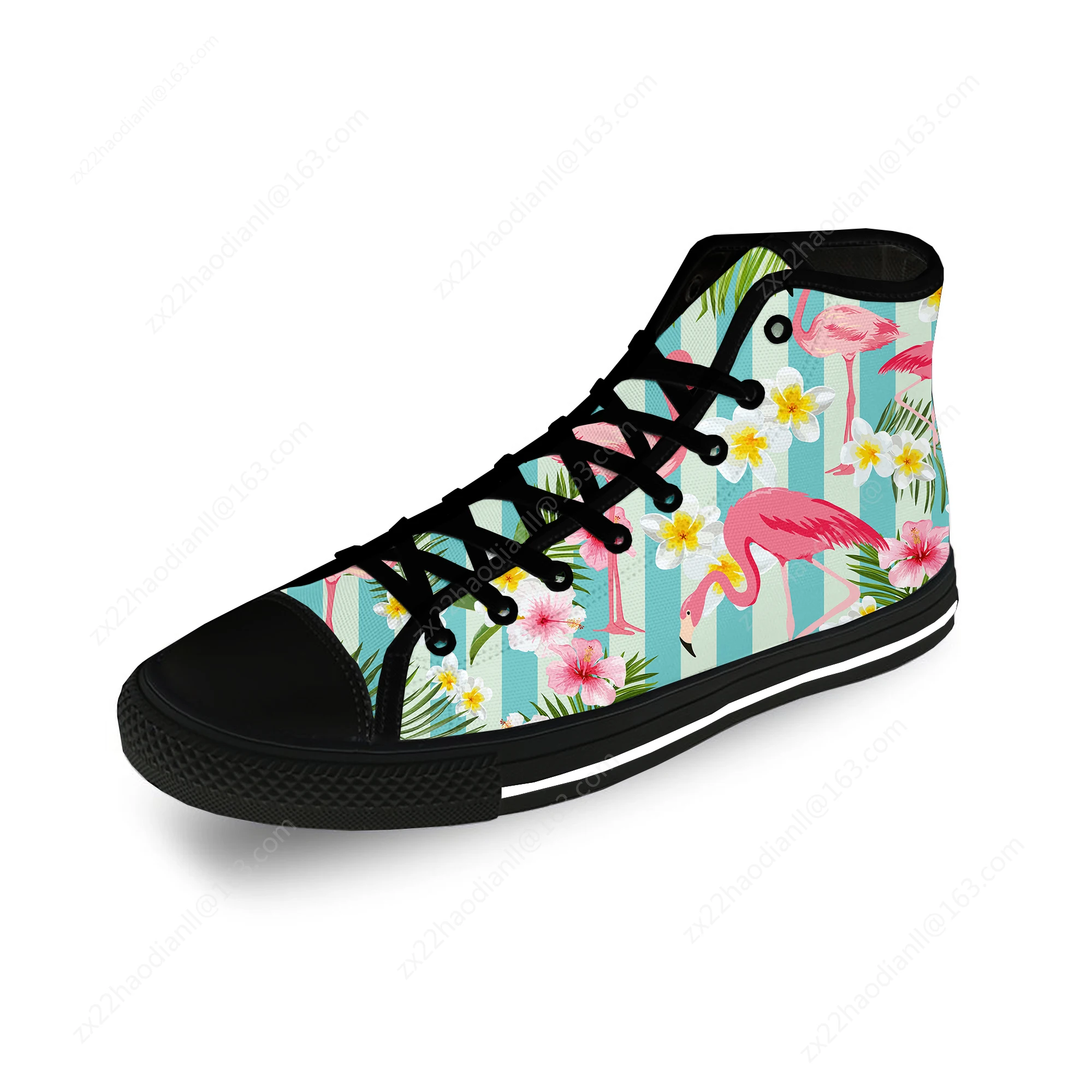 Flamingo Cartoon Aesthetic Casual Cloth Fashion 3D Print High Top Canvas Shoes Men Women Lightweight Breathable Sneakers