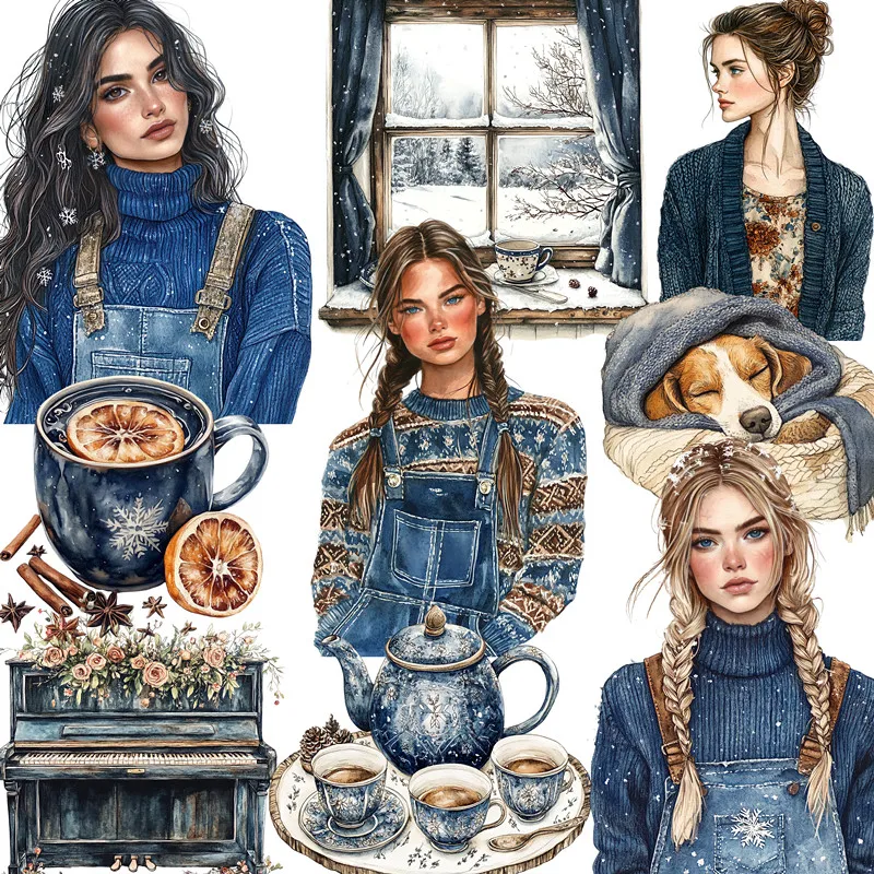 어린이 장난감 책 장식 스티커, DIY 문구, 공예 및 스크랩북 스티커, 파란색..