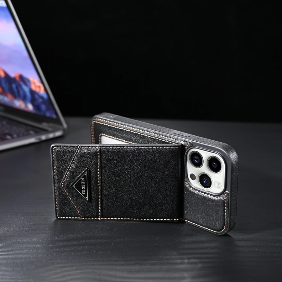 Wallet Magnetic Flip Sidestick Hardware Anti-theft Brush Leather Case For iPhone 17 Air 16e 16 Pro Max 15 Plus 14 13 12 11 XR