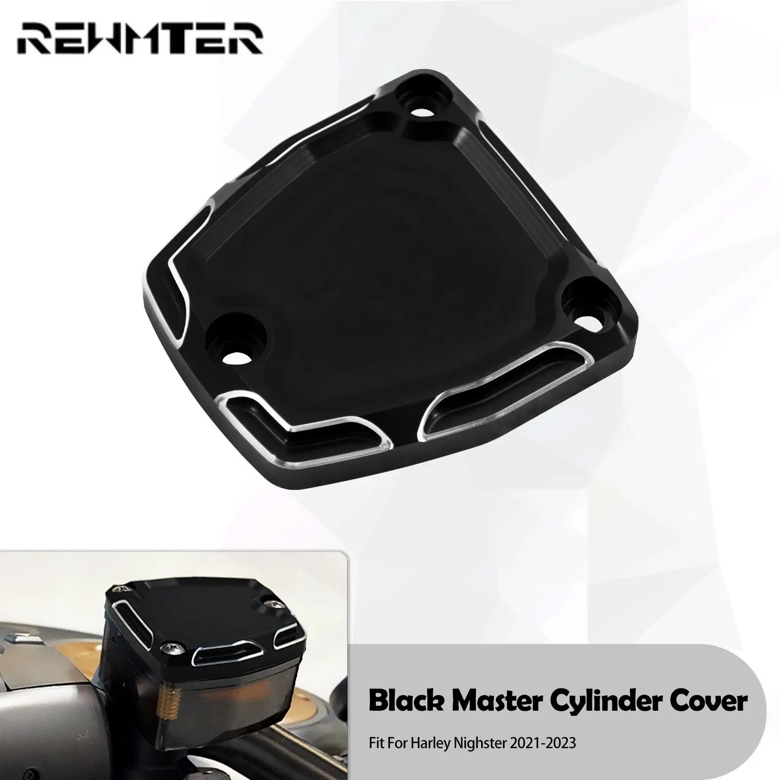 Motorcycle Front Cylinder Master Brake Cover Reservoir Cap CNC Aluminum For Harley Nightster RH975S RH975