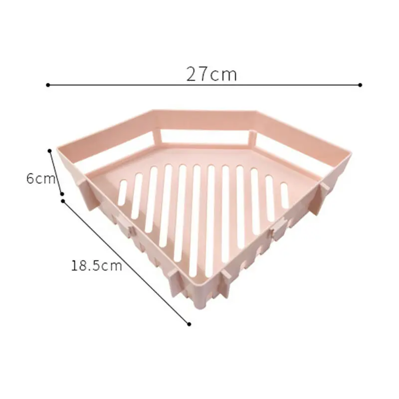 Suction Wall Triangular Shower Caddy Shelf Bathroom Corner Bath Rack Storage Holder Organizer Shelves 3