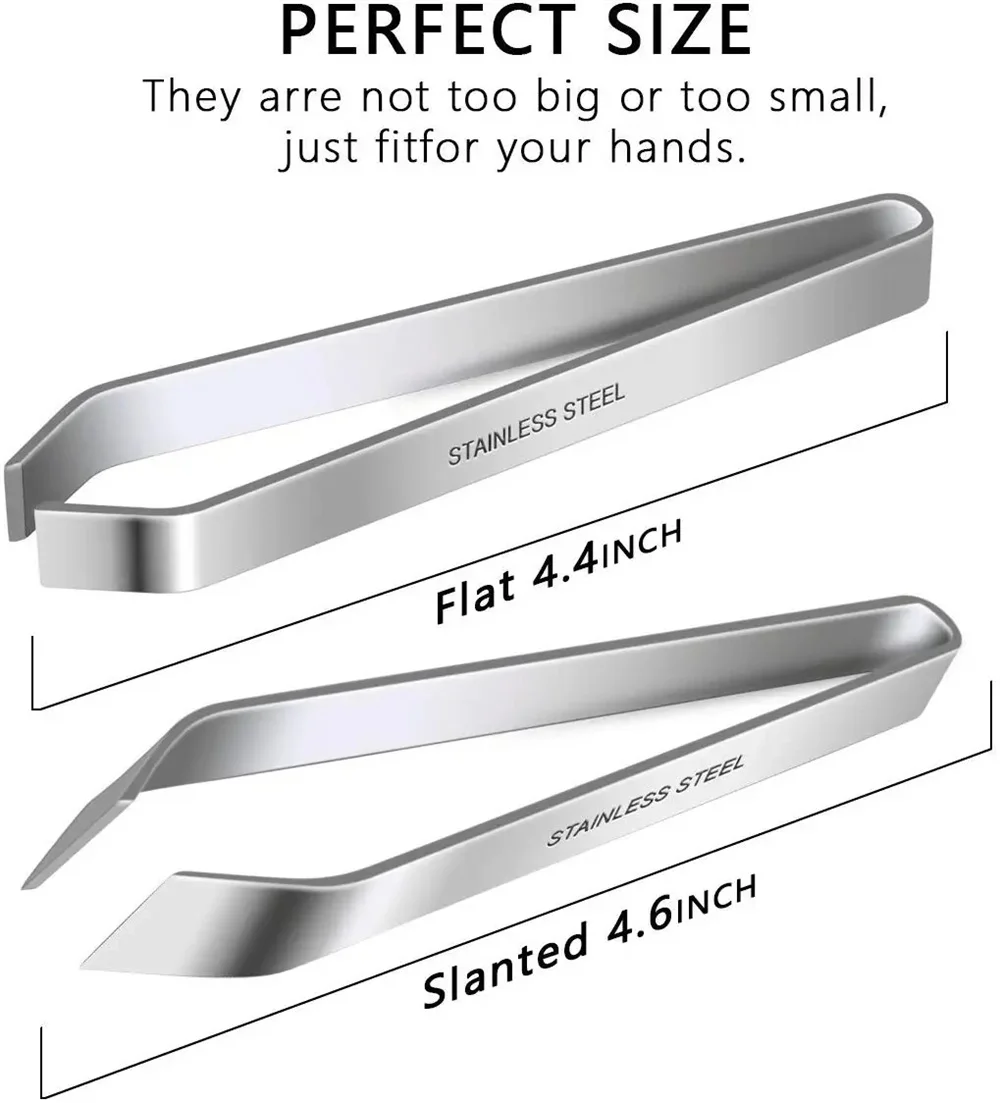 Description Picture 2 of itemFish Bone Tweezers Stainless Steel Flat and Slant Tweezers Pliers Remover Tools (4.6") Kitchen Food Gadgets Seafood Tools