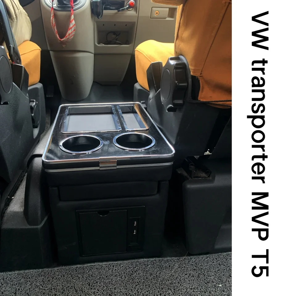 Console Arrière Bois De Noyer Pour VW T5 T5.2 T6 Multivan Business – Glacière – Neuf