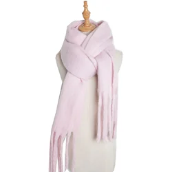 Luxurious Cashmere Wool Scarf - Women's Thick Winter Shawl with Tassel (20Wscarf011-15)