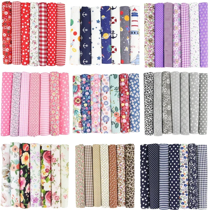7 Pcs/Set 50x50cm Sewing Cloth Telas Patchwork Quilt Fabrics Handmade Cotton Tissues Fabric For Needlework - 5