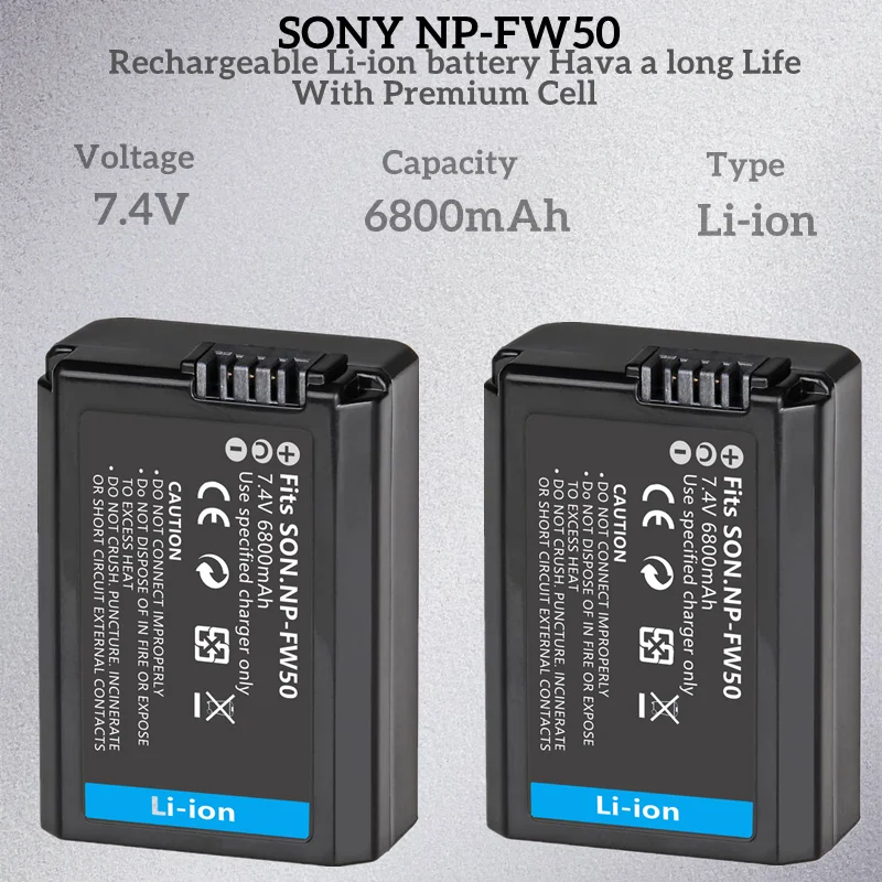 6800mahNP FW50camera battery cyclically compatible withsonyalpha6000 ...