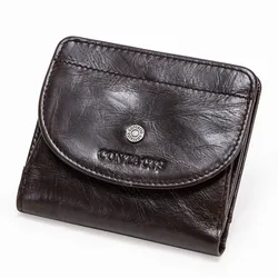 Elegant Genuine Leather Wallet and Clutch - Luxurious Retro Design with Large Capacity (Coffee)