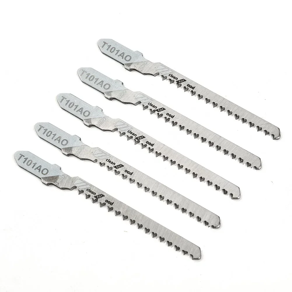 Jig Saw Blades 5Pcs T101AO Jig Saw Blades Set HCS T-shank Sharp Fast Cut Down Woodworking Hand Tool