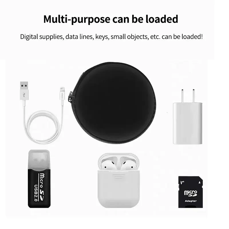 Compact Shockproof Headphone Carrying Case - Mini Travel Storage Bag