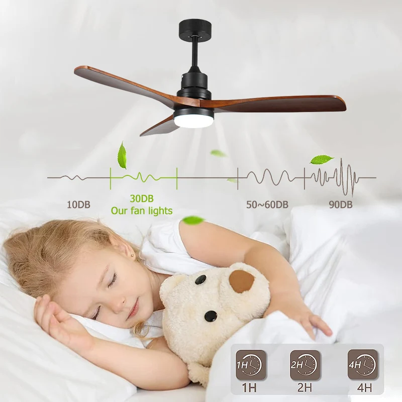Description Picture 5 of itemWood Ceiling Fan with Lights and Remote Quiet Reversible DC Motor 3 Color LED Light 3 Blades 6 Speed Ceiling Fan for Living Room
