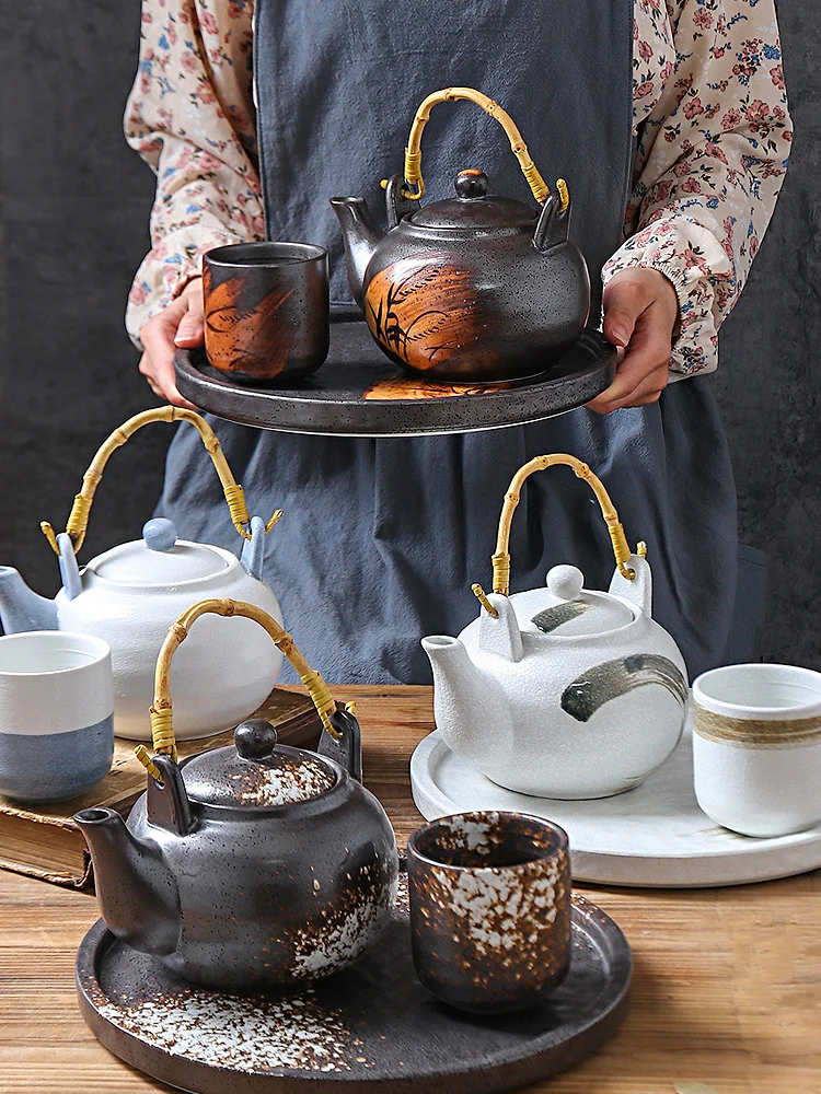 Japanesehandpaintedteapotcuptraysetceramichouseholdteamaker