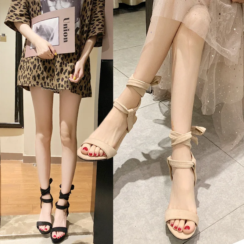 Sandals-Women-Stilettos-2024-Summer-New-Lady-Fashion-Lace-Up-Open-Toe ...