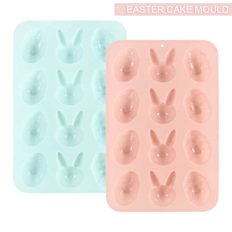 

Happy Easter Mold Bunny Easter Eggs Silicone Mold Handmade Chocolate Cookie Dessert Baking Mould Fondant Cake Decorating Tools